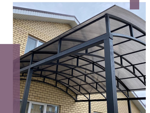 Монтаж козырьков в Кирове-Чепецке от 12233 руб. | ПРОЛЁТ-Крв