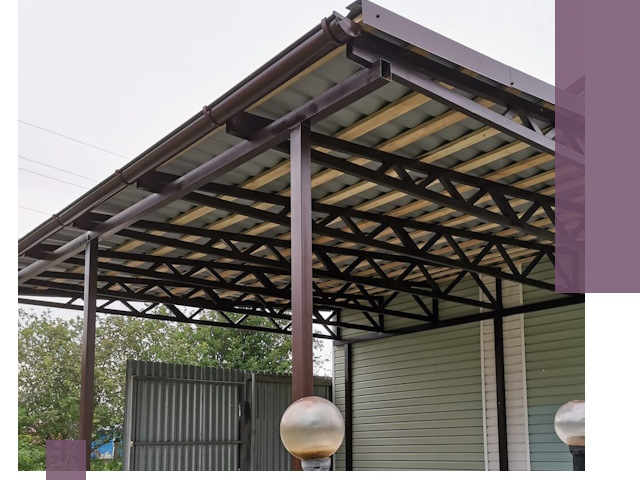 Навесы под ключ в Кирове-Чепецке: изготовление, монтаж и гарантия