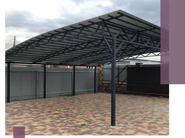 Металлические навесы под ключ в Кирове-Чепецке — изготовление и монтаж