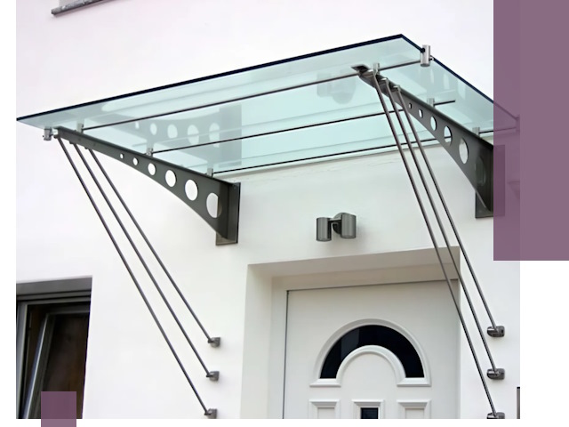 Козырьки над входом под ключ в Кирове-Чепецке — изготовление и монтаж