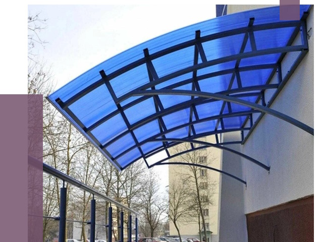 Козырьки из поликарбоната в Кирове-Чепецке от 4567 руб. под ключ | ПРОЛЁТ-Крв