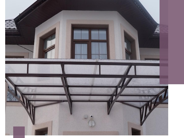 Козырьки из поликарбоната под ключ в Кирове-Чепецке