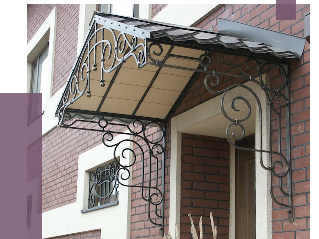 Двускатные козырьки в Кирове-Чепецке под ключ от 13593 руб.