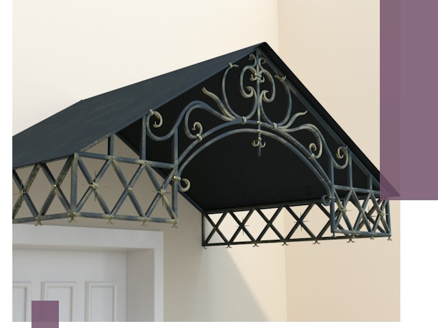 Двускатные металлические козырьки под ключ в Кирове-Чепецке